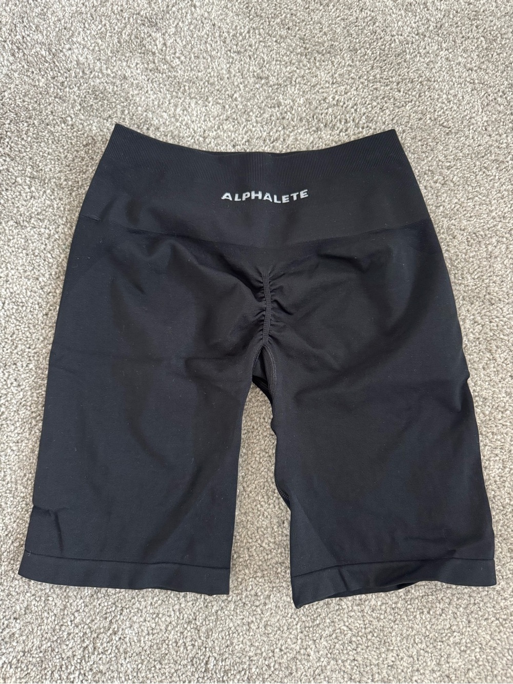 Alphalete Women’s Black High-Rise Shorts with Scrunch Back